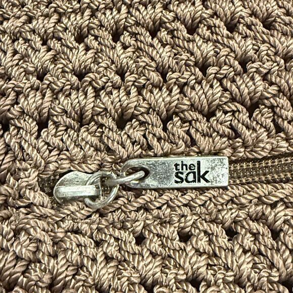 The Sak Taupe Tan Soft Crochet Knit Single Strap Crossbody Shoulder Bag - Picture 13 of 15
